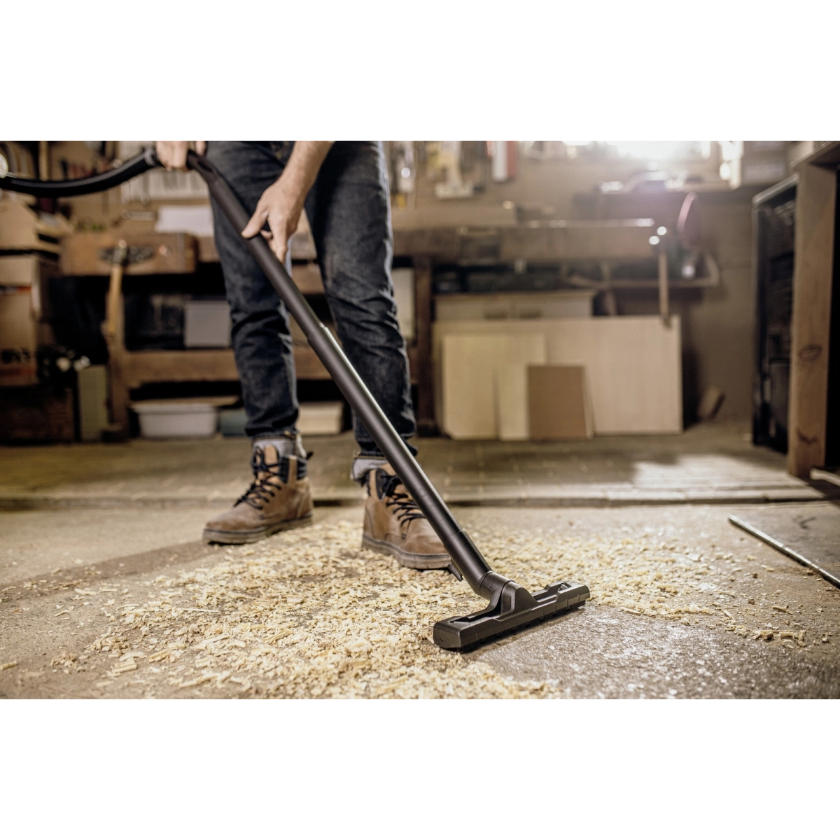 Karcher WD3 P siurblio valdymo elementai ir pūtimo funkcija