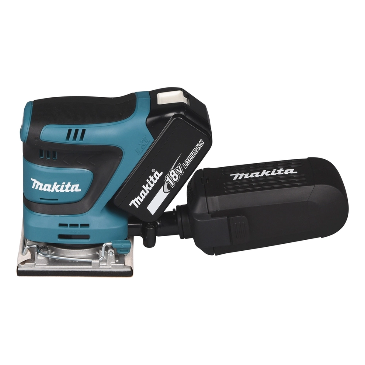 Makita DBO482Z akumuliatorinis šlifuoklis su ergonomiška rankena ir dulkių surinkimo sistema