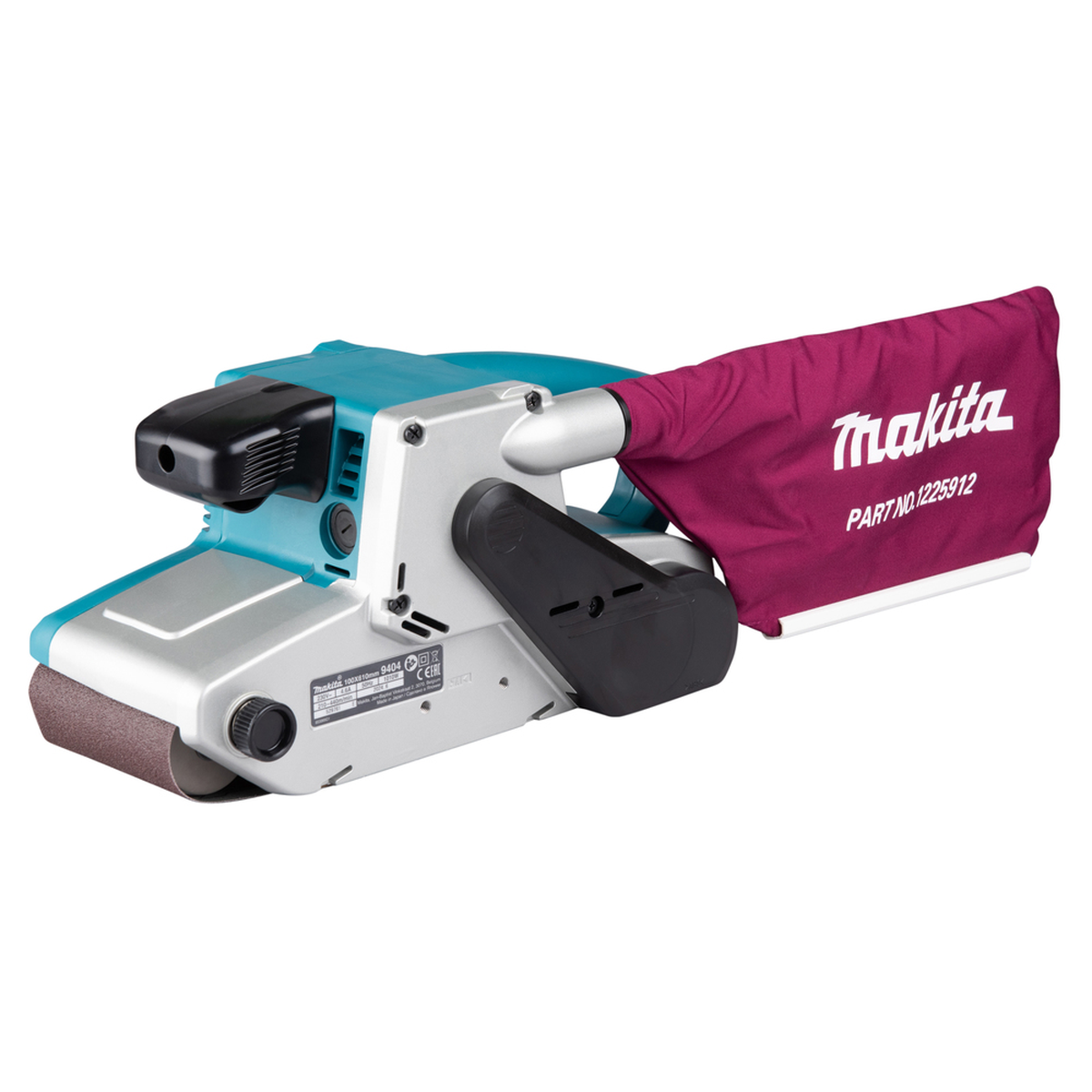 Juostinio šlifuoklio Makita 9404J dulkių surinkimo sistema
