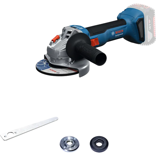 BOSCH GWS 18V-8 akumuliatorinis kampinis šlifuoklis su bešepetiu varikliu ir ergonomine rankena