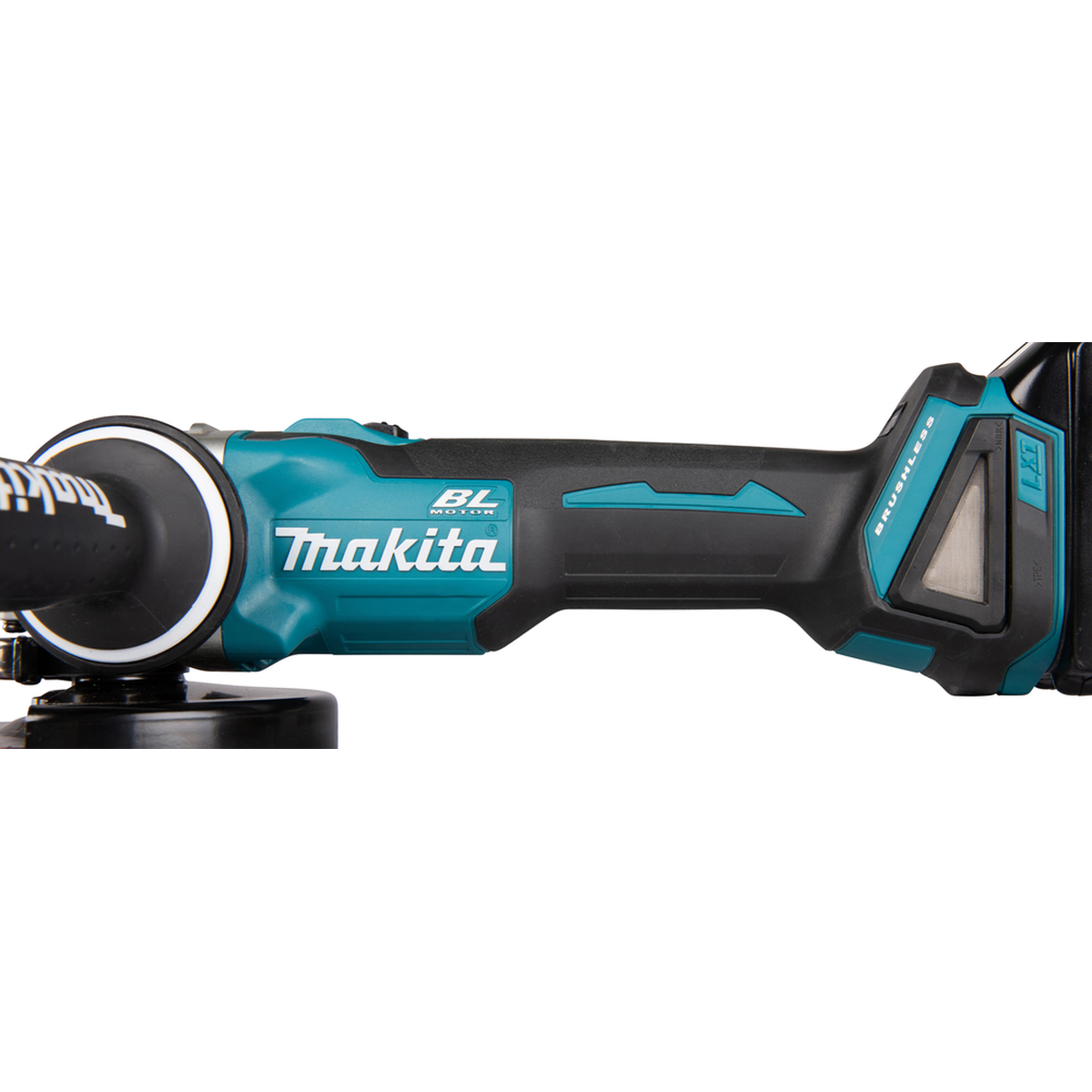 Makita DGA504 18V šlifuoklio patogi rankena ir valdymas