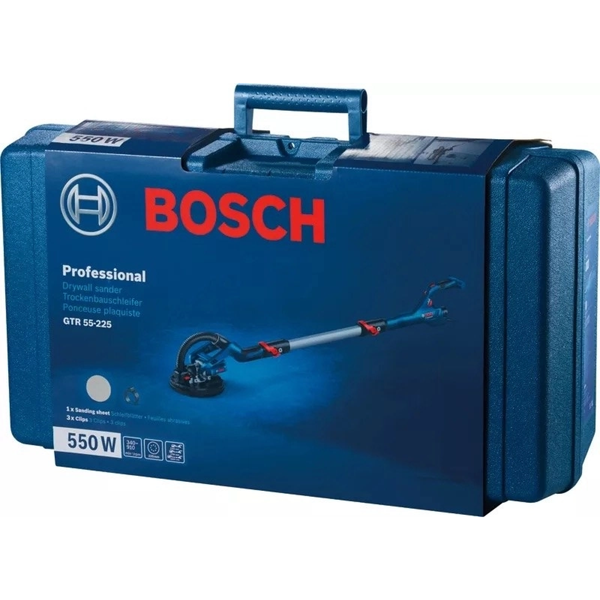 Gipso kartono šlifuoklis Bosch GTR 55-225 su integruota dulkių siurbimo sistema