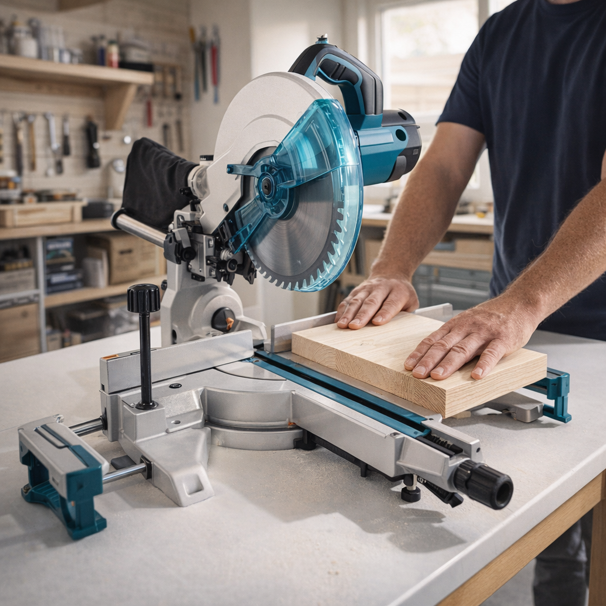 Makita elektrinės pjovimo staklės 260mm su LED apšvietimu ir dulkių nusiurbimo sistema