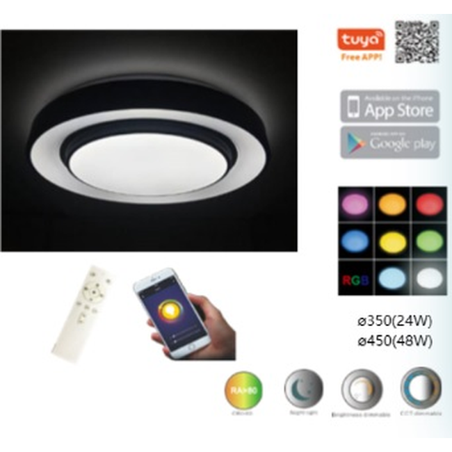 Apvalus modernus LED šviestuvas 40W su TUYA išmaniuoju valdymu