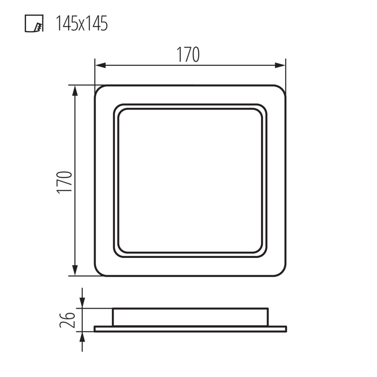 Minimalistinis LED šviestuvas TAVO DL su IP44 apsauga vidaus patalpoms