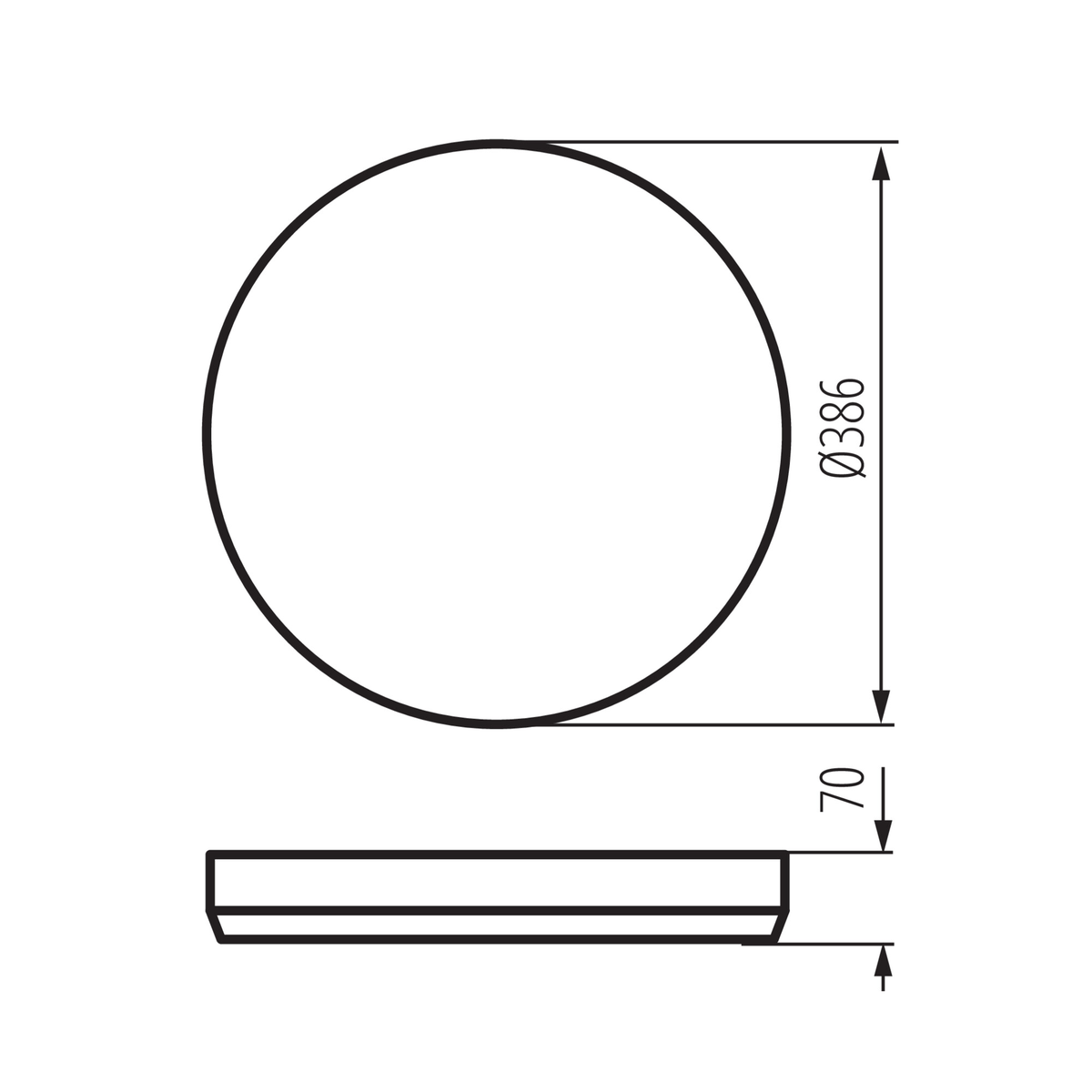 LED šviestuvas 38,5cm skersmens su CCT reguliavimu