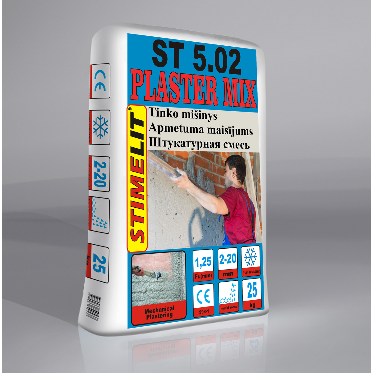 Tinko mišinys 25kg ST5.02 maišas statybiniam tinkavimui