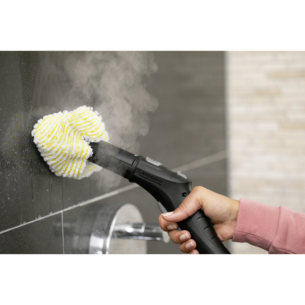 Ergonomiškas grindų antgalis EasyFix veikime