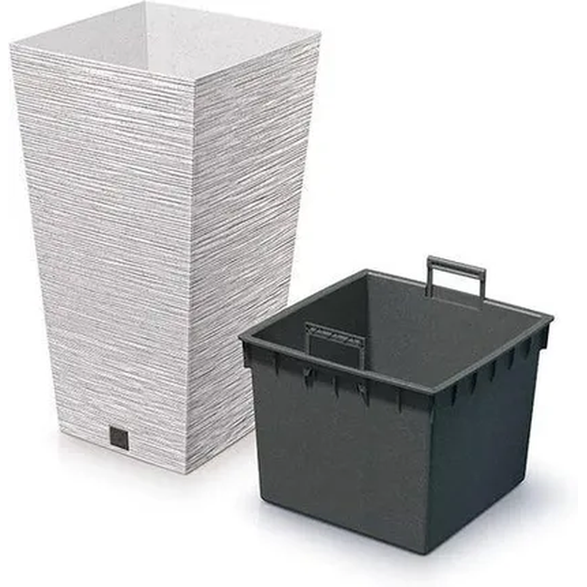 Prosperplast ECO Wood vazonas White spalvos moderniems namams