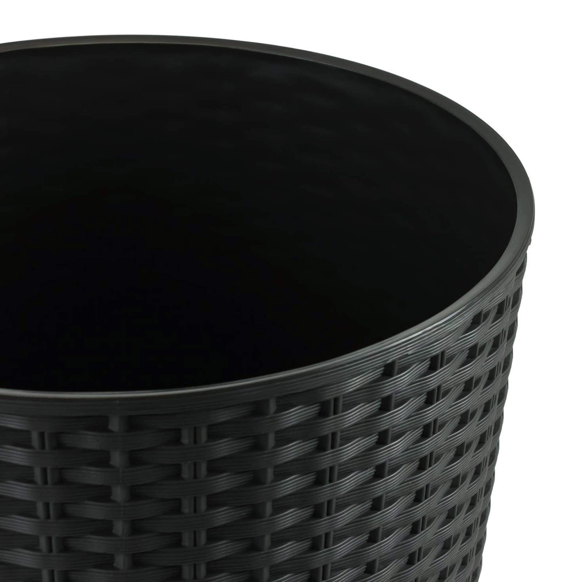 Plastikinis sodui vazonas 40cm pilkos spalvos atsparus UV spinduliams