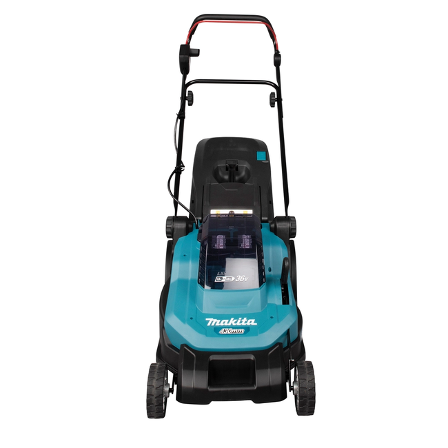 Makita DLM432PT2 akumuliatorinė vejapjovė su 43cm pjovimo pločiu ir dviem akumuliatoriais