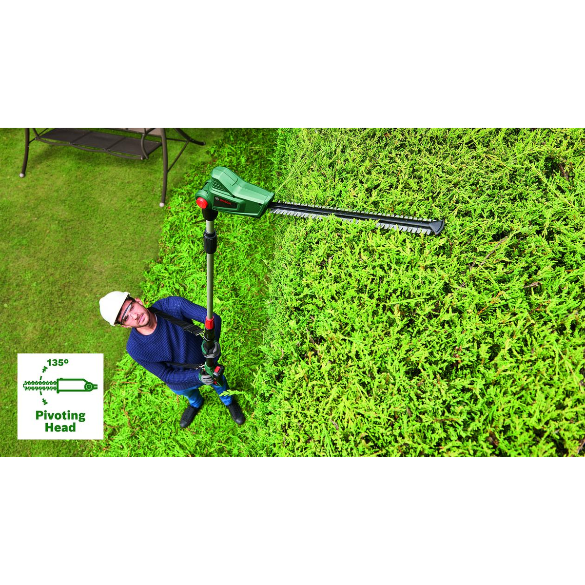Universal Hedge Pole 18 žirklės kirpimo mechanizmas ir ašmenys