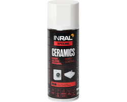 DAŽAI BLIZGIEMS PAVIRŠIAMS AEROZOLINIAI INRAL CERAMICS 400ML BALTOS SPALVOS RAL9003
