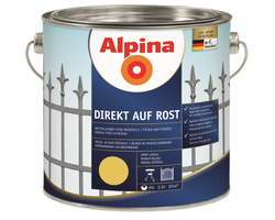 DAŽAI METALO ANTIKOROZINIAI ALPINA DIREKT AUF ROST 2.5L GELTONOS SPALVOS RAL1021