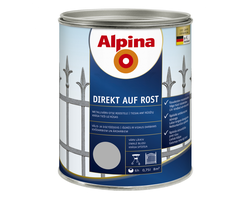DAŽAI METALO ANTIKOROZINIAI ALPINA DIREKT AUF ROST 0.75L SIDABRINĖS SPALVOS RAL9006