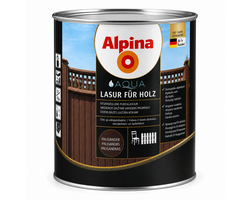LAZŪRA MEDIENAI ALPINA AQUA HOLZLASUR 10L PALISANDERIO SPALVOS