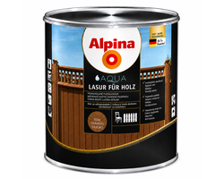 LAZŪRA MEDIENAI ALPINA AQUA HOLZLASUR 0.75L TIKMEDŽIO SPALVOS
