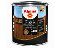 LAZŪRA MEDIENAI ALPINA AQUA HOLZLASUR 2.5L TIKMEDŽIO SPALVOS