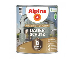 LAZŪRA MEDIENAI ALPINA DAUER-SCHUTZ 0.75L PILKOS SPALVOS