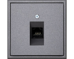 LIZDAS KOMPIUTERIO SU 1X MODULIU LIREGUS MODERN RJ45 KAT.6A JUODA MATINĖ SPALVA BE RĖMELIO IKL-001-01.M/BM