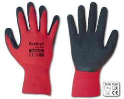 PIRŠTINĖS LATEKSINĖS PERFECT GRIP RED D-10 RAUDONOS SPALVOS