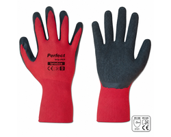 PIRŠTINĖS LATEKSINĖS PERFECT GRIP RED D-9 RAUDONOS SPALVOS