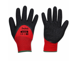 PIRŠTINĖS LATEKSINĖS PERFECT GRIP RED FULL D-10 RAUDONOS SPALVOS