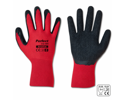 PIRŠTINĖS LATEKSINĖS PERFECT GRIP RED D-8 RAUDONOS SPALVOS