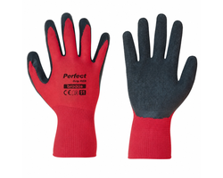 PIRŠTINĖS LATEKSINĖS PERFECT GRIP RED D-11 RAUDONOS SPALVOS
