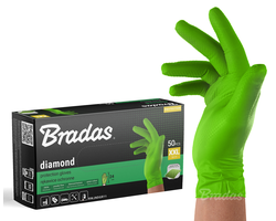 PIRŠTINĖS VIENKARTINĖS NITRILINĖS XXL DYDIS ŽALIOS DIAMOND