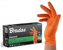 PIRŠTINĖS NITRILINĖS D-L ORANŽINĖS DIAMOND