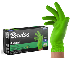 PIRŠTINĖS VIENKARTINĖS NITRILINĖS L DYDIS ŽALIOS DIAMOND