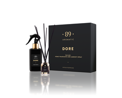 RINKINYS NAMŲ KVAPAS SU LAZDELĖMIS IR PURŠKIAMAS NAMŲ KVAPAS DORE AROMATIC 89