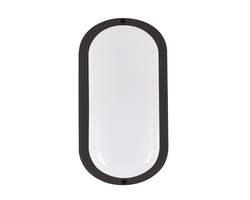 ŠVIESTUVAS LED 15W 80LM/W 4000K IP54 OVALUS JUODAS