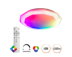 ŠVIESTUVAS LED 40+8W 4300LM 3000-6500K RGBW IP20 480X70 MM