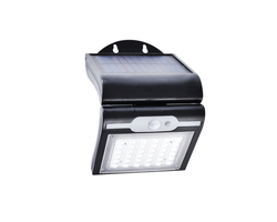 ŠVIESTUVAS LED SODO SU SAULĖS BATERIJA 2.5W SMD 200LM 7000K IP44 JUODAS