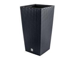 VAZONAS PLASTIKINIS 24CM RATO SQUARE ANTRACITO SP.