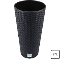 VAZONAS PLASTIKINIS 30CM RATO TUBUS ANTRACITAS