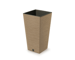VAZONAS PLASTIKINIS 35.5CM FURU SQUARE ECO WOOD NATURO