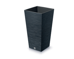 VAZONAS PLASTIKINIS 40CM FURU SQUARE ANTRACITOP SP.