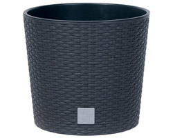 VAZONAS PLASTIKINIS 40CM RATO ROUND ANTRACITAS