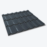 Skardinės čerpės Kingas Eco Plus Blachotrapez modelis su 14mm profiliavimu ant stogo