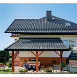 TALIA skardinių čerpių detalus profilio vaizdas su unikaliu sluoksniu