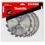 Makita D-44769 medienos pjovimo diskų rinkinys 185x20mm su 16, 24 ir 40 dantų diskais stalių darbams