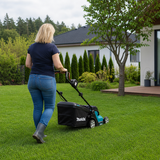 Makita DLM382PM2 akumuliatorinė vejapjovė su mulčiavimo sistema ir dviem 18V akumuliatoriais