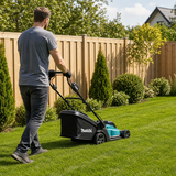 Makita DLM330RT akumuliatorinė vejapjovė su 33cm pjovimo pločiu ir žolės surinkimo krepšiu